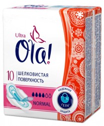 Прокладки женские Ola ультра нормал шелковистая поверхность 10 шт.