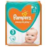 Подгузники, Pampers (Памперс) 6-10 кг р. 3 №16 слип энд плей миди